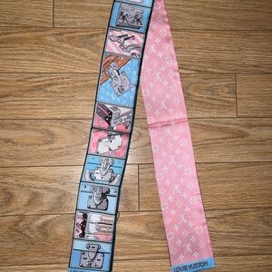 Louis Vuitton Pink and Blue Monogram Silk Bandeau